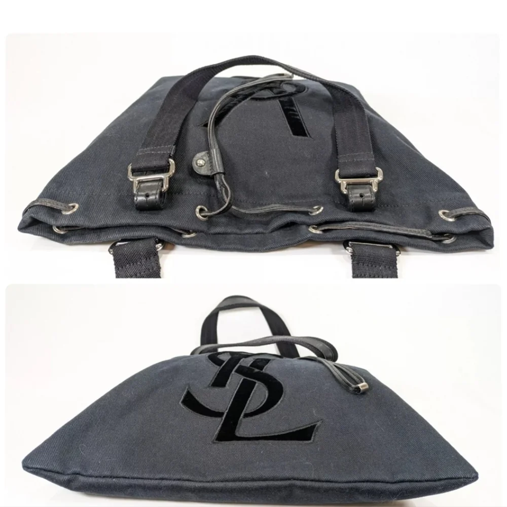YSL 🔥 Rare 🔥 Rive Gauche Kahala Canvas and Leather Tote Bag! - Picture 9 of 10